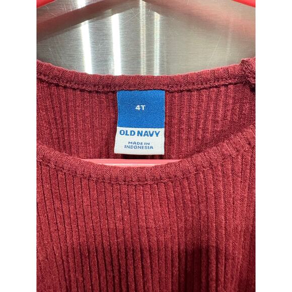 4/$20 Red Ribbed LS Dress - Old Navy - 4T - Picture 3 of 3